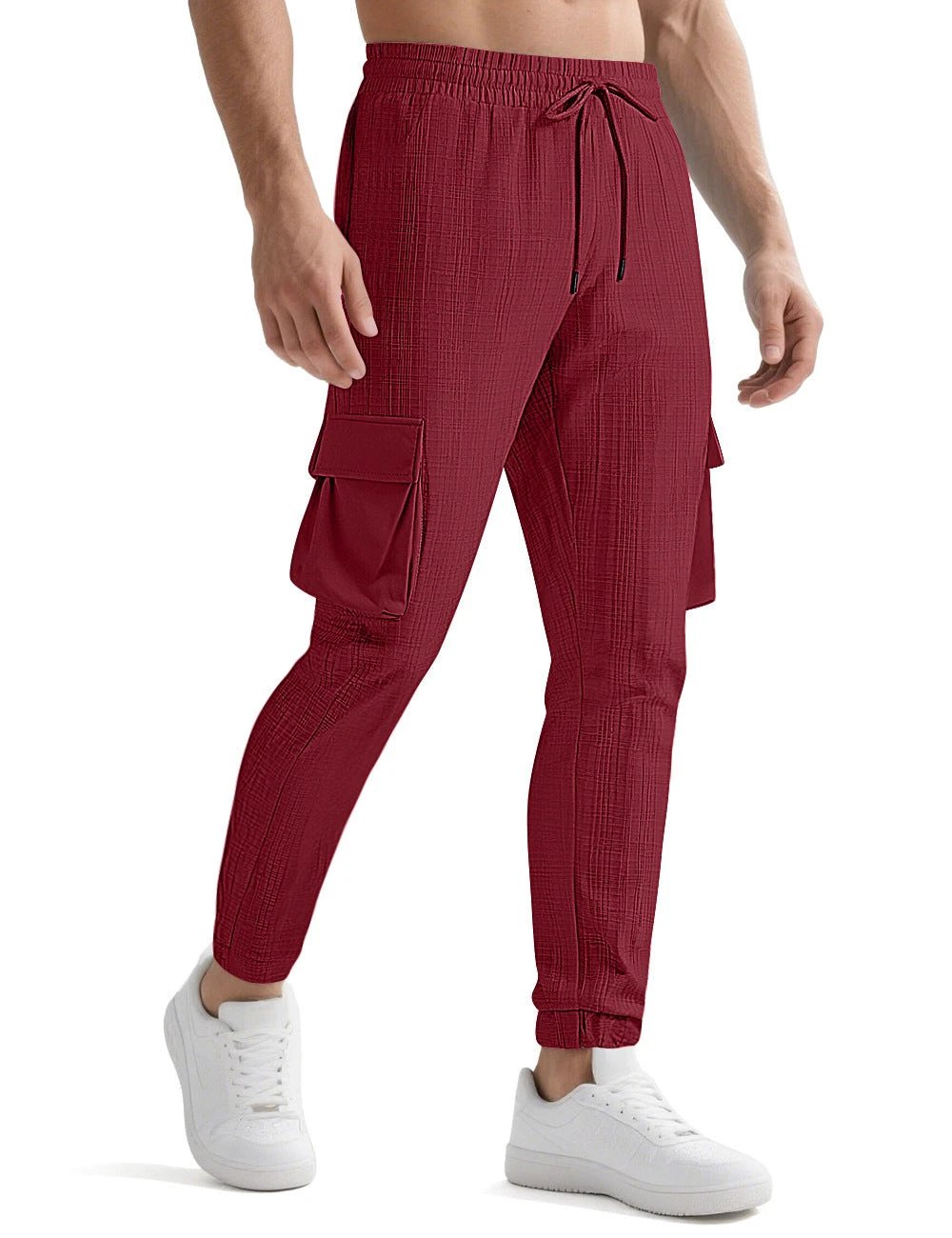 Fashion Sport Casual Trendy Drawstring Multi-pocket Pants For Men by GJG Denim