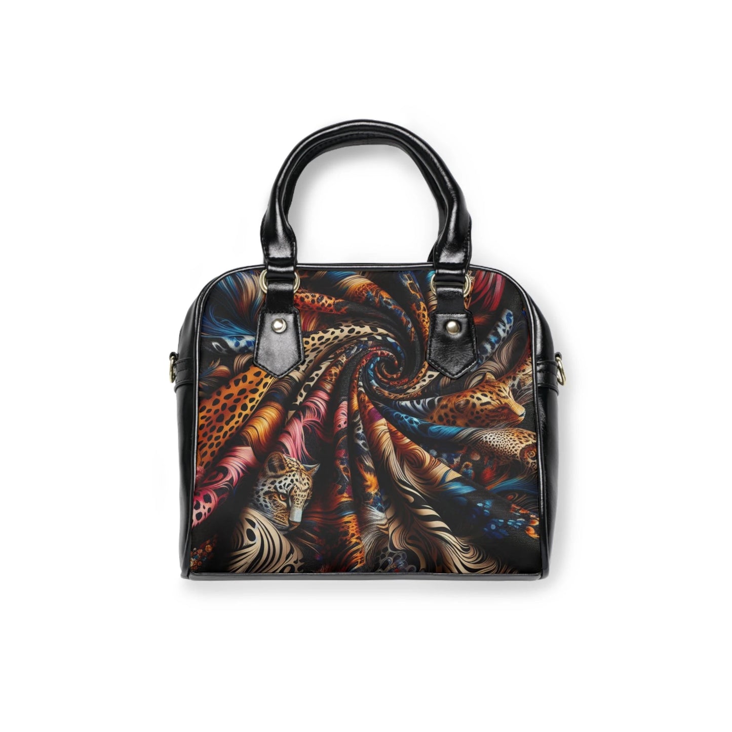 Vibrant Leopard Print Shoulder Handbag - Trendy Tote for Fashion Lovers by Printify