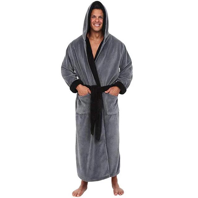 Men's Thick Hooded Bathrobe by GJG Denim