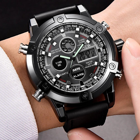 Men's Fashion Belt Multi-functional Watch by GJG Denim