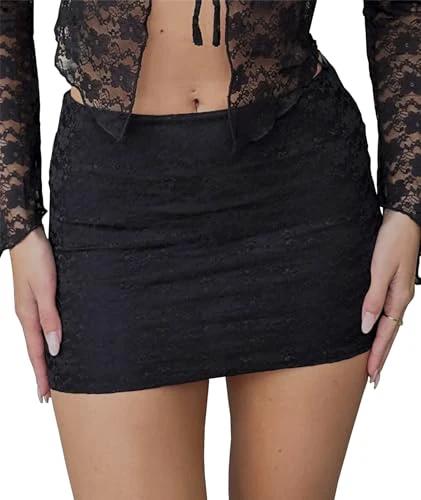 Wrotorea Women's White Mini Skirt Sex Mid-Waist Stretch Fitted Bodycon Short Mini Skirts by Lady Ros