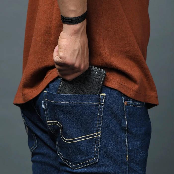 Classic Black Leather Wallet by Classy Leather Bags