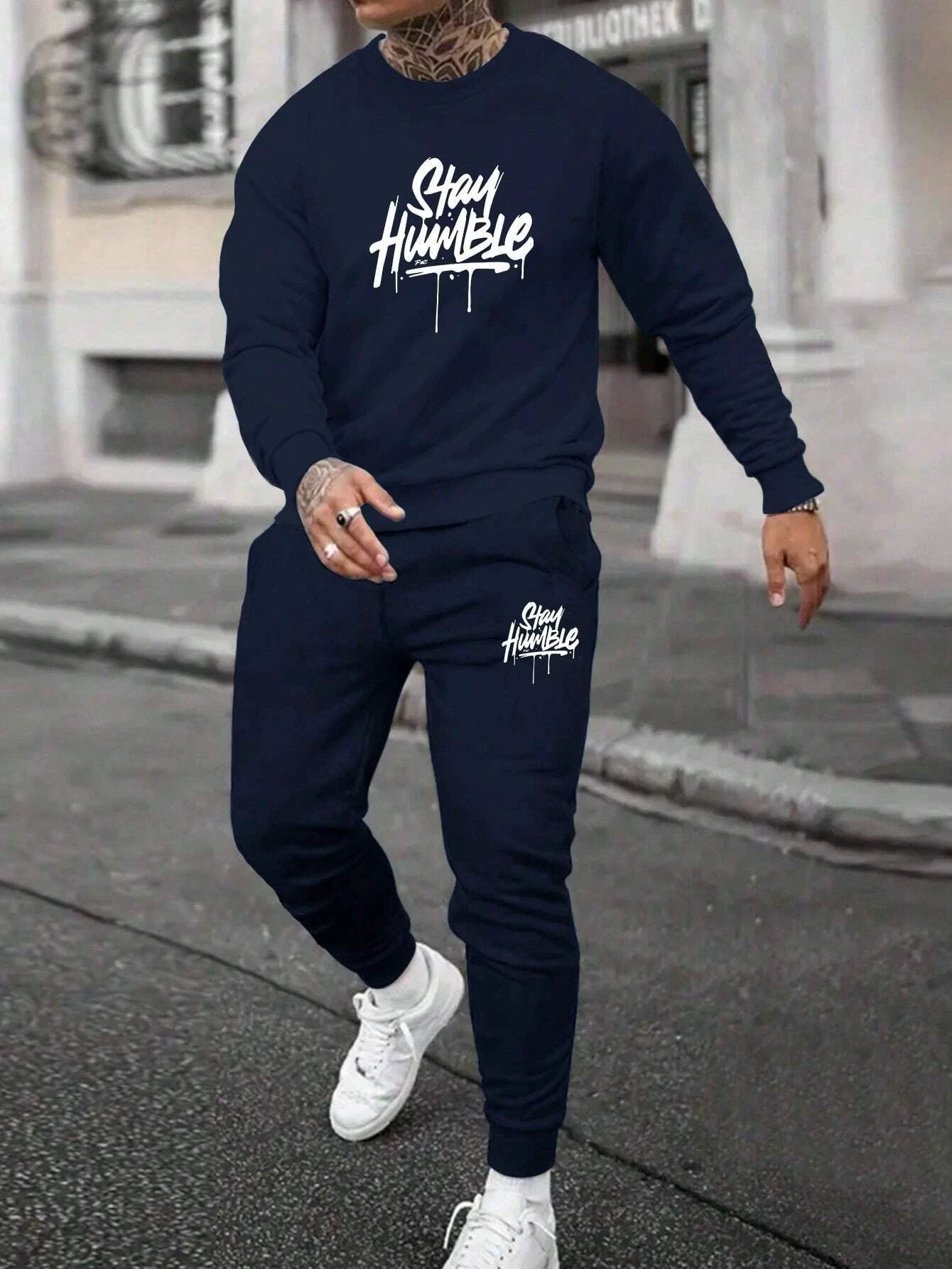 Round Neck Sweater Suit For Men by GJG Denim