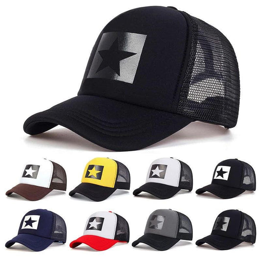 Five-pointed Star Letter Printed Sponge Baseball Hat by GJG Denim