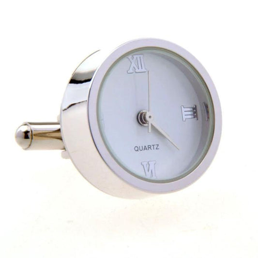 Stainless Steel Quartz Clock Cuff Links by GJG Denim