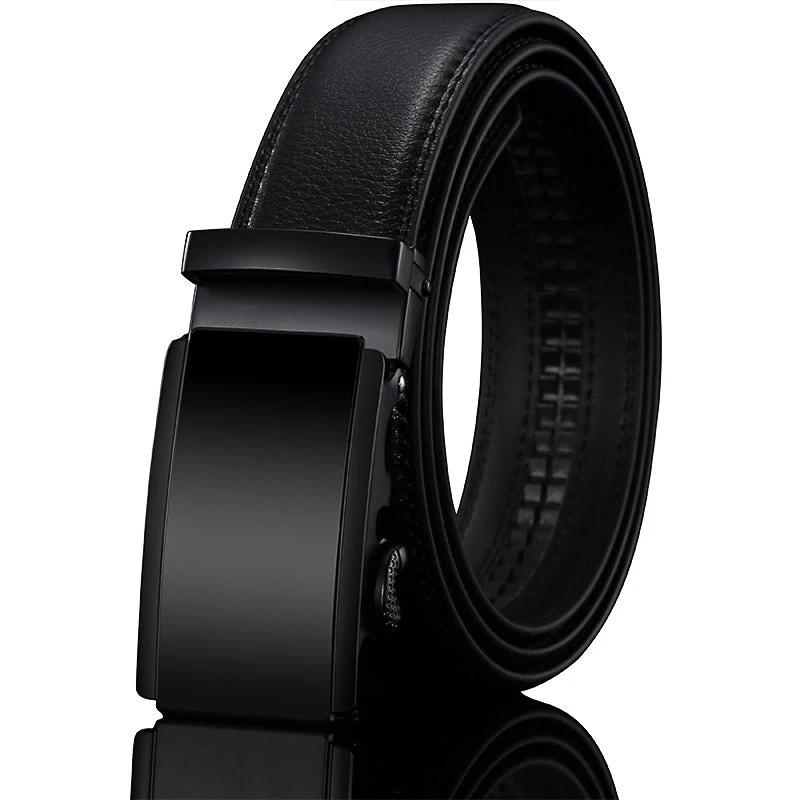 Men's Genuine Leather Belt With Automatic Buckle by GJG Denim