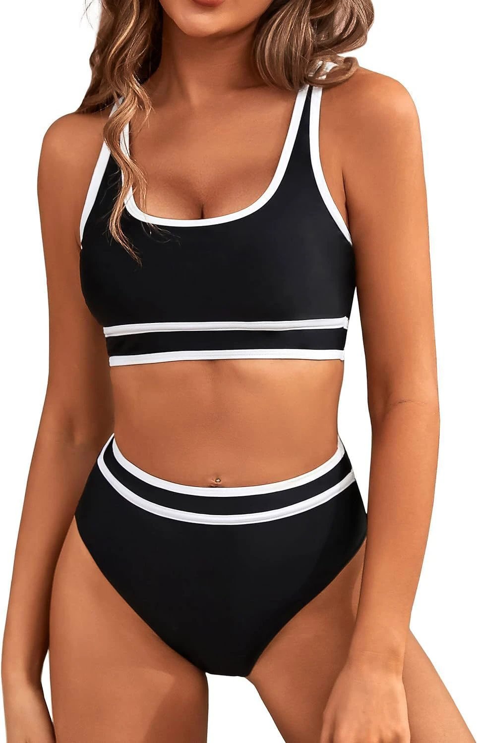 Bikini Tight-fitting Solid Color Swimsuit For Women by GJG Denim