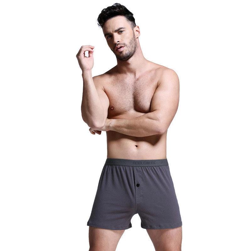 Solid Color Mid-waist Boxers For Men by GJG Denim