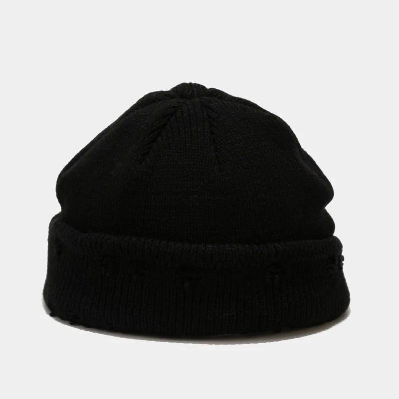 Men's Hole Knitted Beanie by GJG Denim