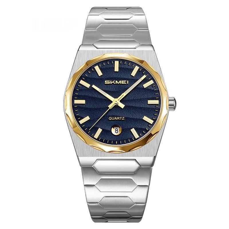 Men's Watch With A Steel Band Calendar Function by GJG Denim