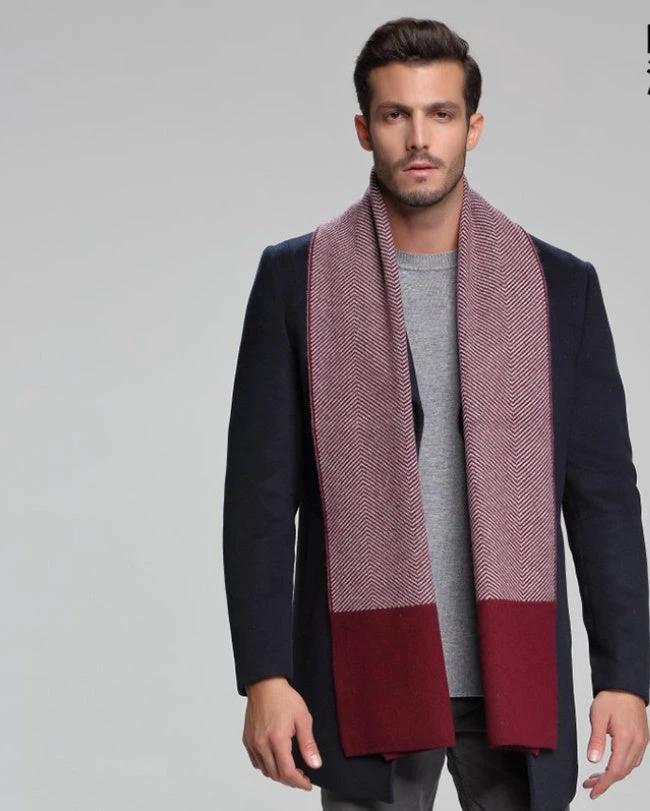 Men's Cashmere Tide Business Casual Double-sided Scarf by GJG Denim