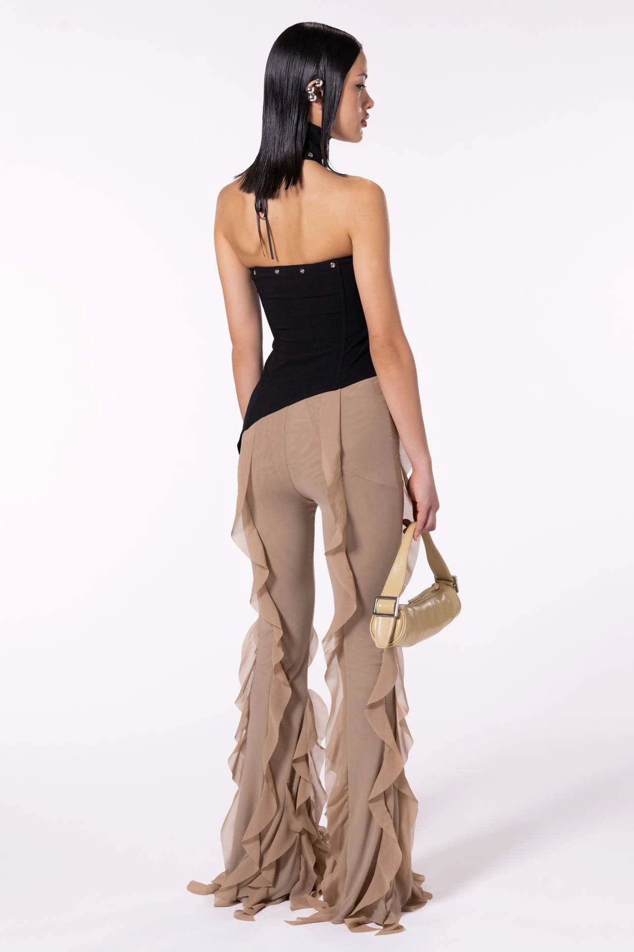 Ear Flying Pants Slim-fit Micro Flared Pants Women by GJG Denim