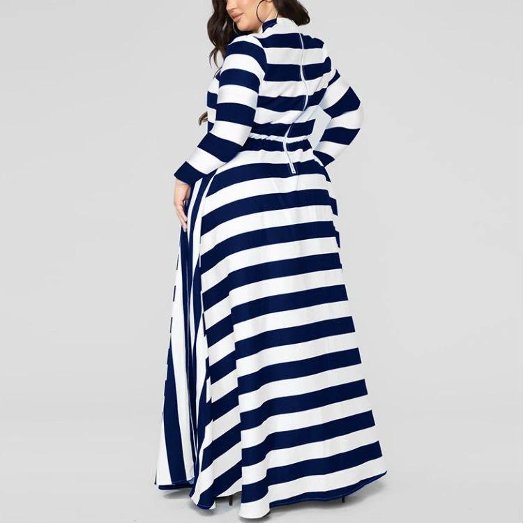 Loose Women''s Dress Plus Size Striped Woman's Dress by GJG Denim