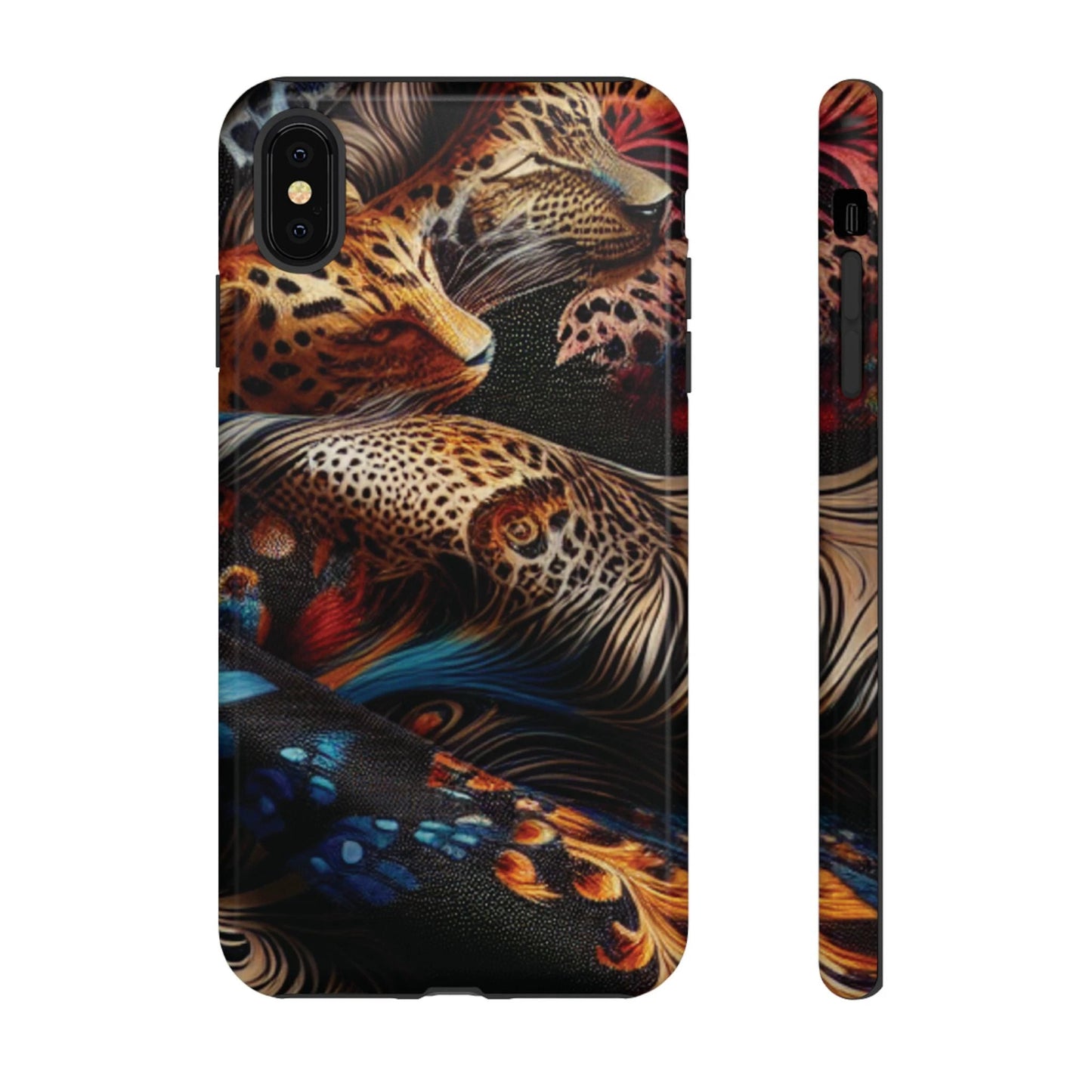 Stylish Tough Phone Case with Elegant Black and Gold Design by Printify