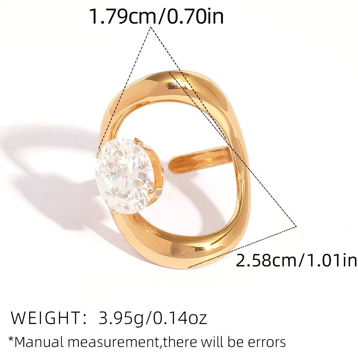 Retro Titanium Steel Ring Niche High-End Square Zircon Stainless Steel Jewelry Cross-Border Hot-Selling by GJG Denim