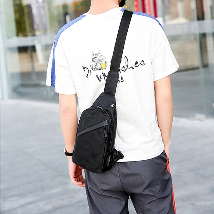 Men's Camouflage Chest Bags With Headphone Hole by GJG Denim