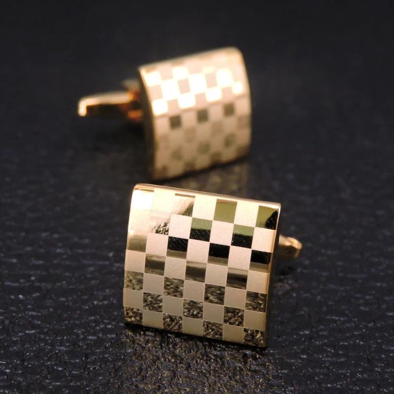 Copper Black Golden And Silver Laser Metal Cufflinks For Men by GJG Denim