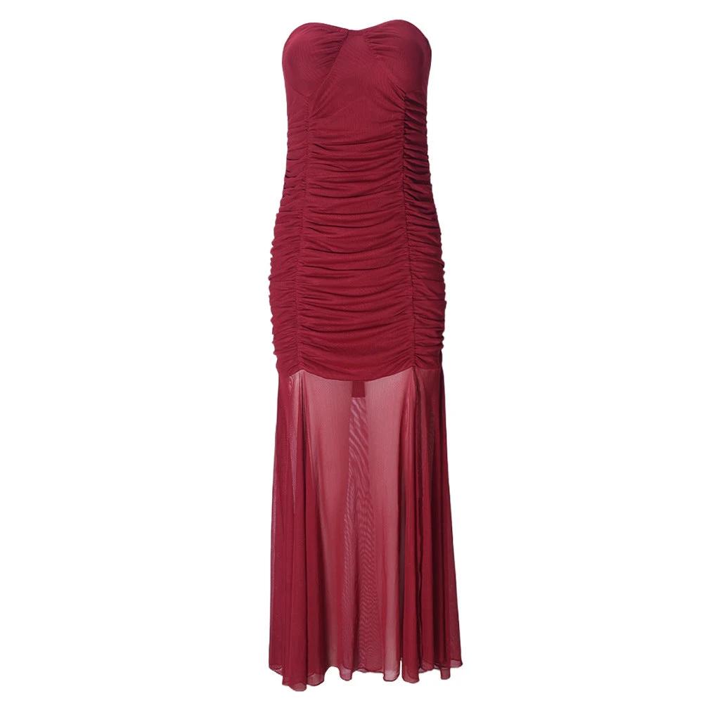 Summer Backless Milk Silk Sleeve Sleeveless Mesh Dress Women by GJG Denim