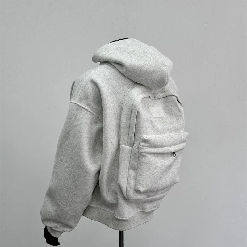 Men's Backpack Zip Up Hoodie by GJG Denim