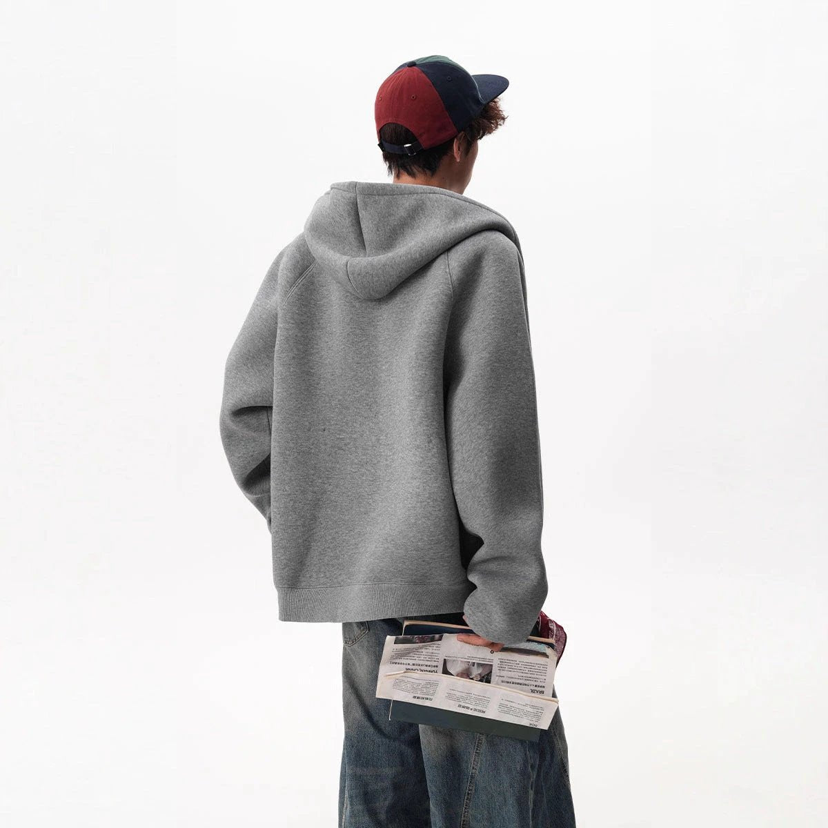 Men's Zipper Hooded Cardigan Sweater by GJG Denim