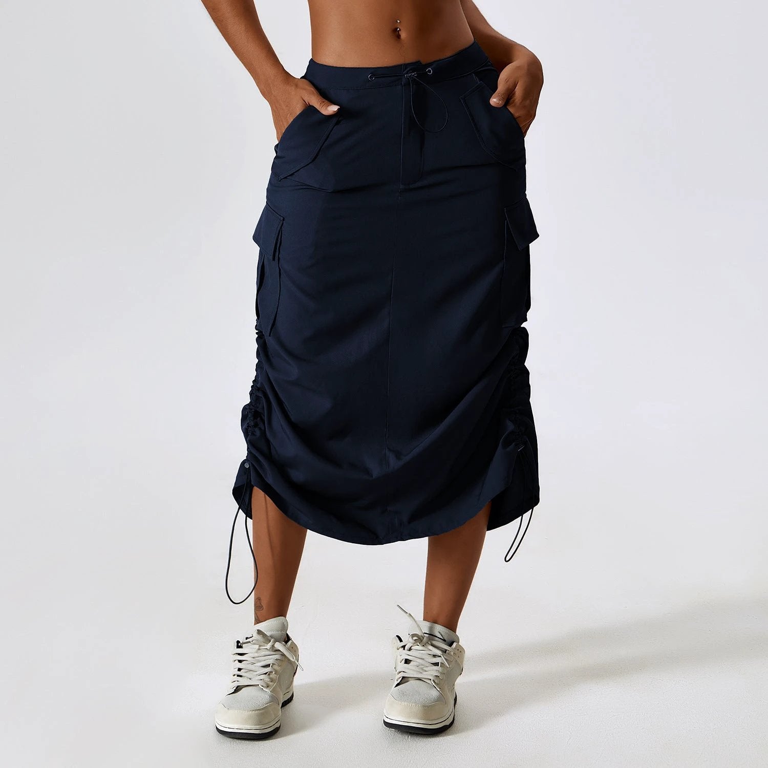 European And American Retro Suit Skirt Waist Sports Casual Skirt Mid-length All-matching Work Clothes Pocket Skirt by GJG Denim