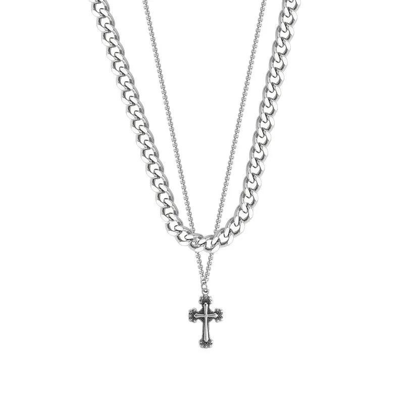 Retro Cross Titanium Steel Necklaces For Men by GJG Denim