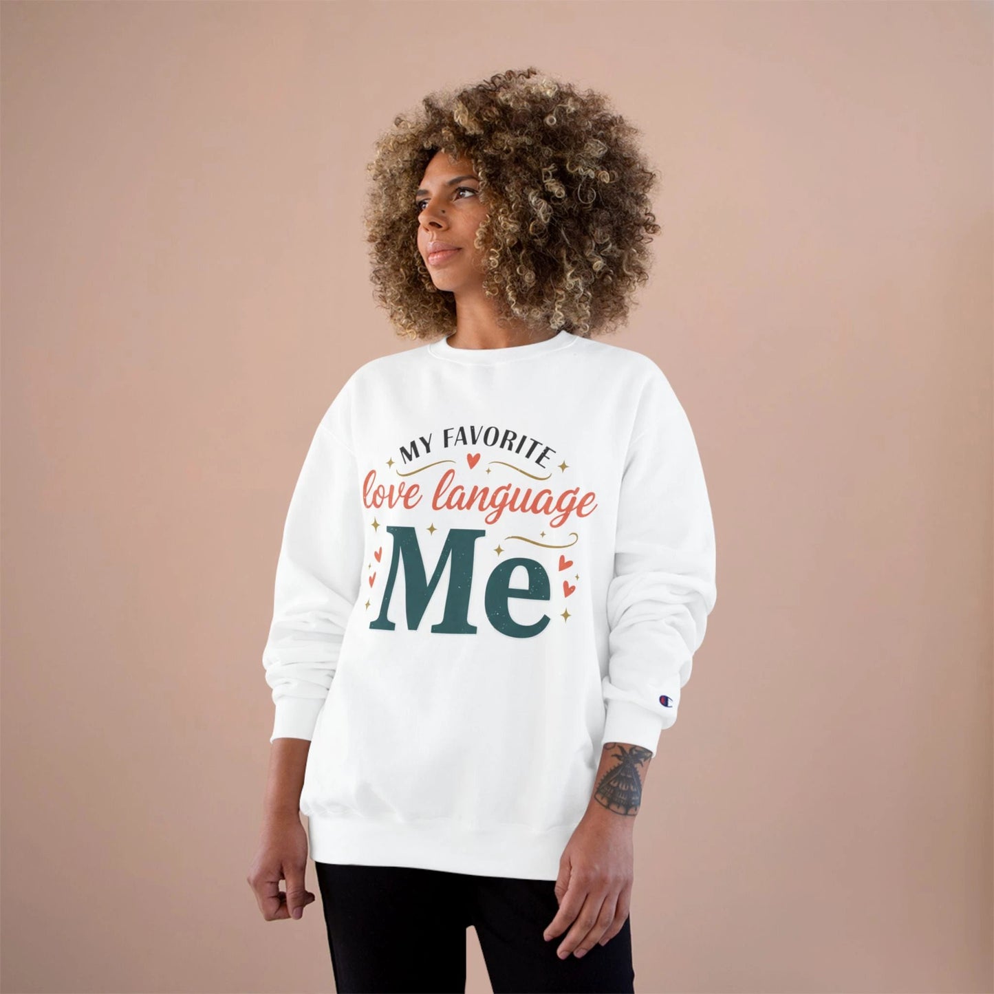 Sweatshirt — "My Favorite Love Language: Me" Valentine Self-Love Crewneck by Printify