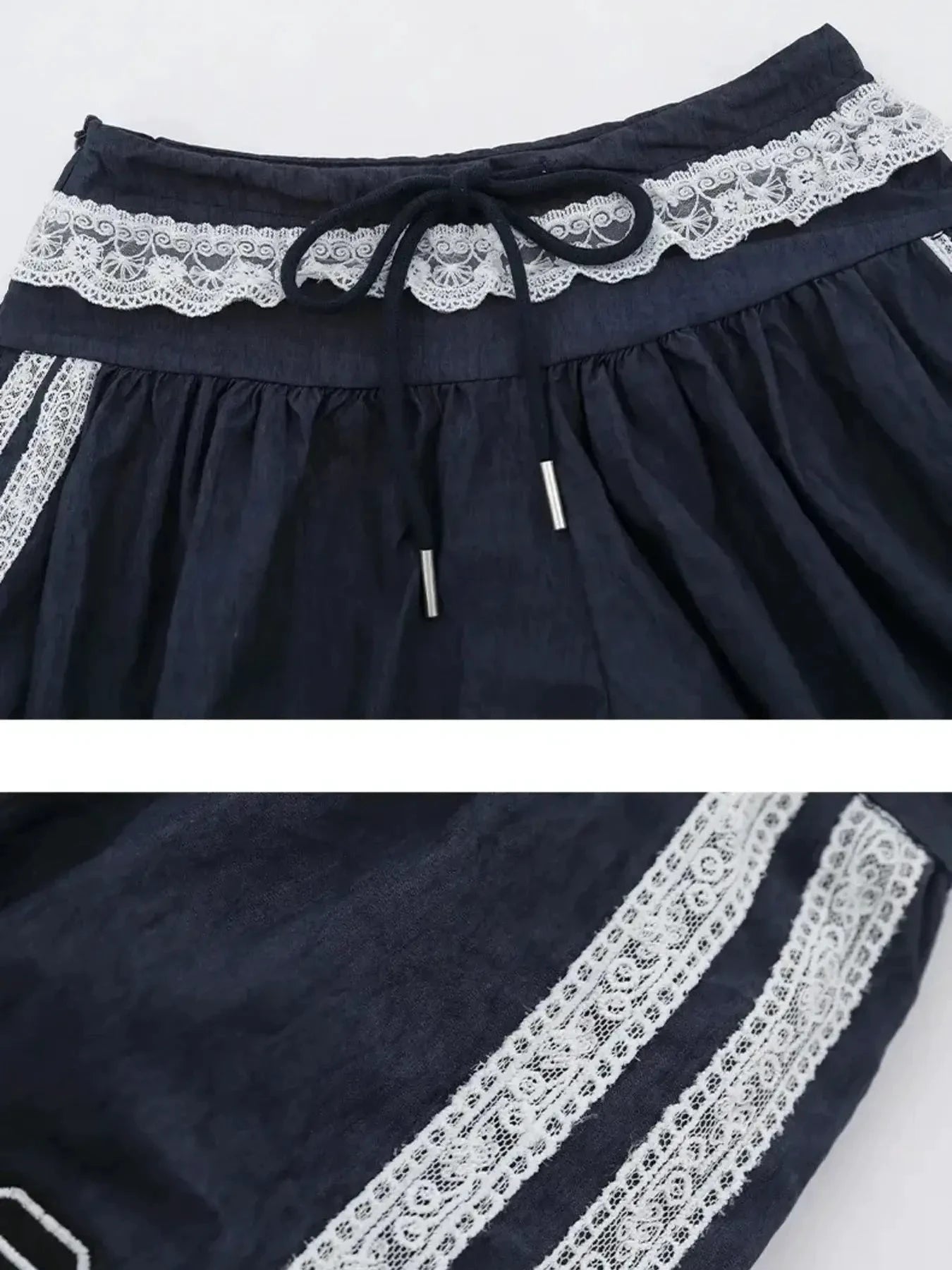 Lace Trim Shorts with Drawstring by Lady Ros