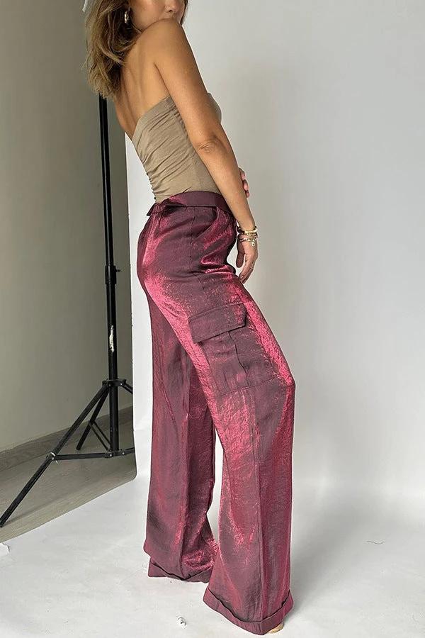 Ins Style Loose Straight Pants With Multi-pocket Design New Fashion Casual Vacation Trousers Womens Clothing by GJG Denim