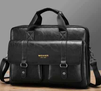 Men's Business Large-Capacity Shoulder Crossbody Briefcase by GJG Denim