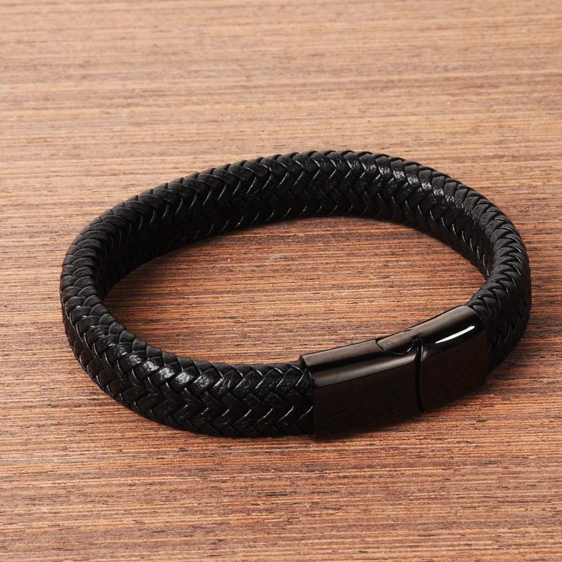 Classic Men's Faux Leather Bracelet by GJG Denim