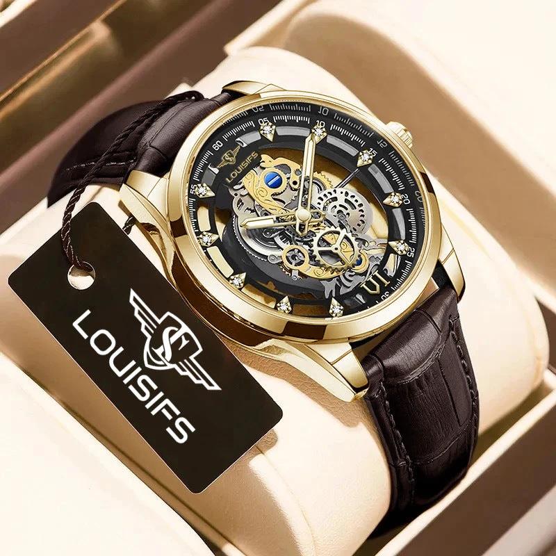 Men's Swiss Double-sided Hollow Non-mechanical Quartz Watch by GJG Denim