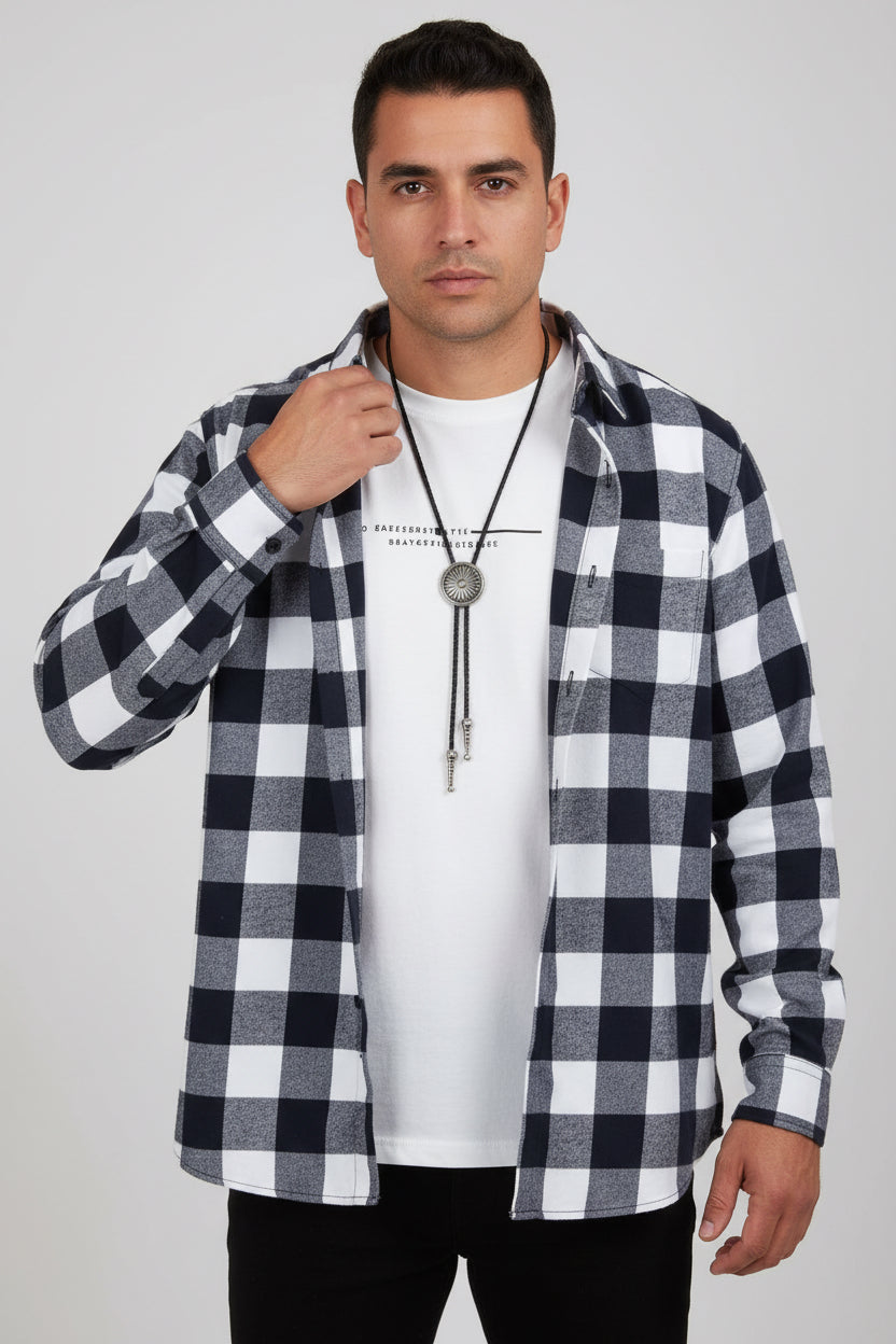 Men's Long Sleeve Casual Shirt by GJG Denim