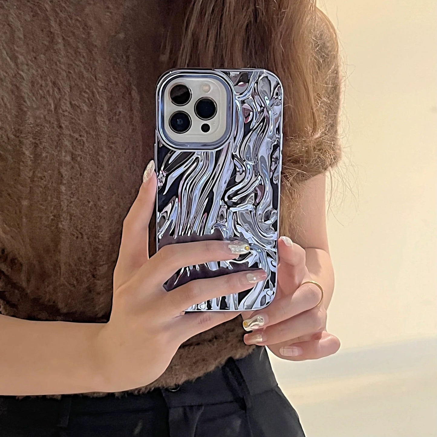 Three-dimensional Pleated Pattern Soft Phone Case by GJG Denim