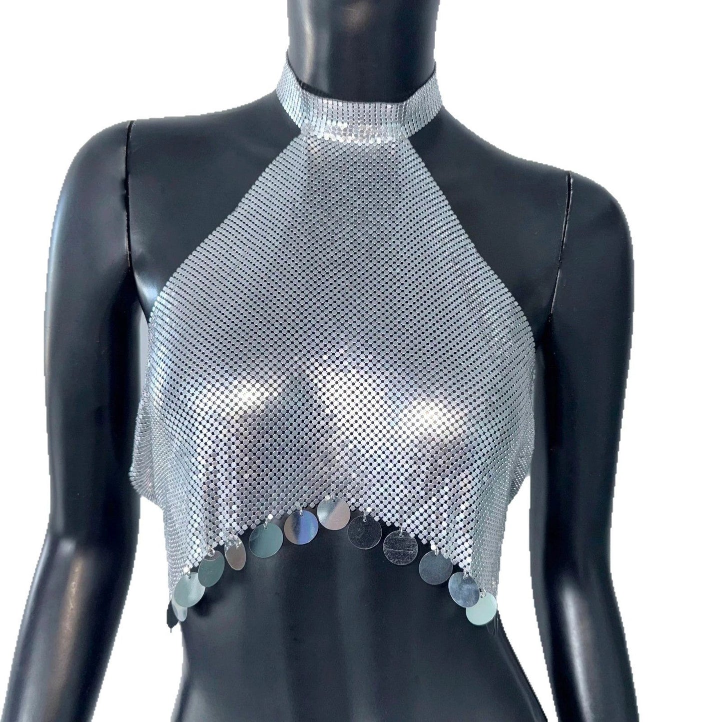 European And American Women's Sequins Halter Top by GJG Denim