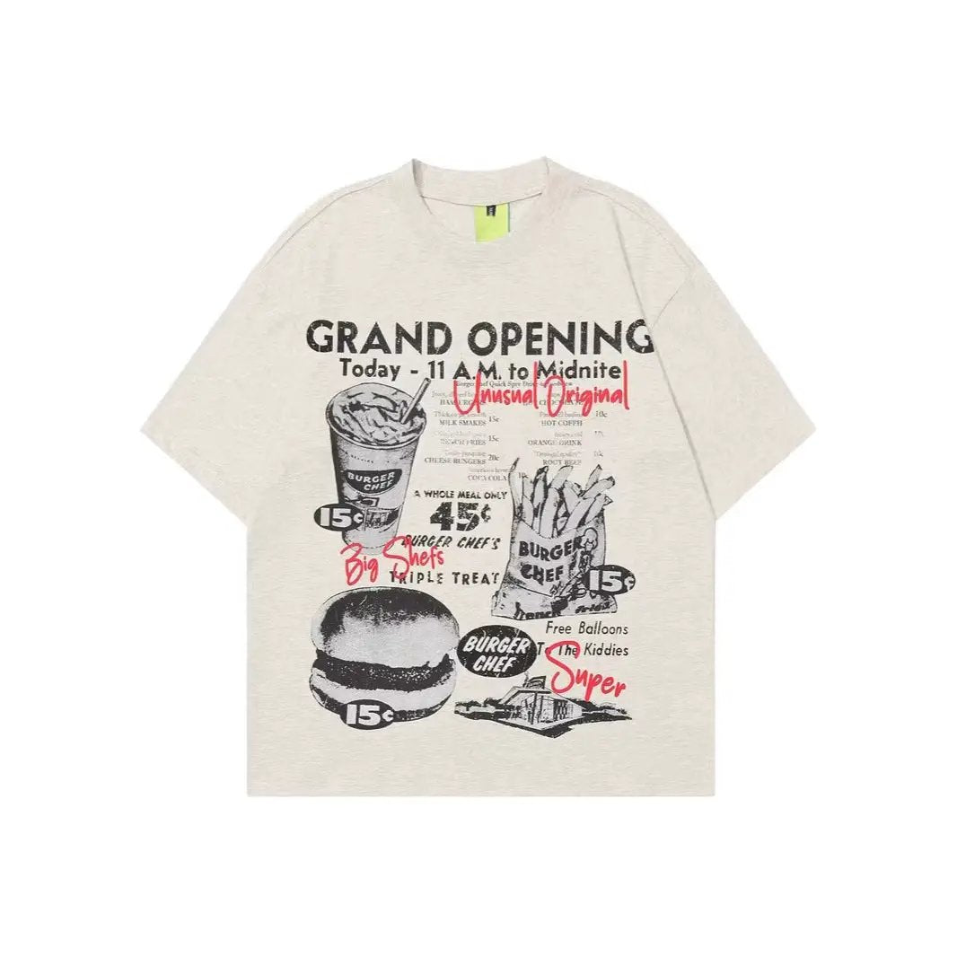 Pure Cotton Short-sleeve Trendy Brand Laid-back Style Loose T-shirt by GJG Denim