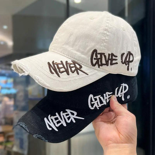 Men's "Never Give Up" Baseball Cap by GJG Denim