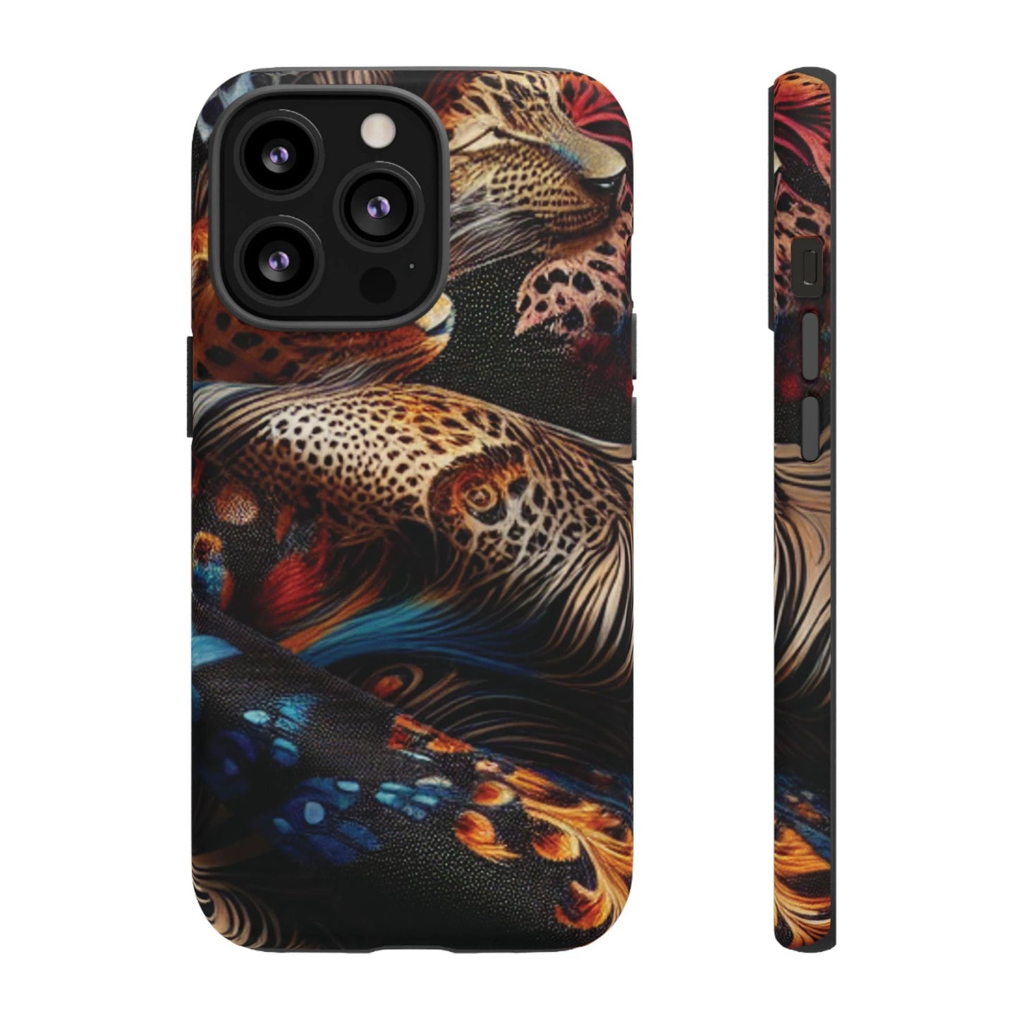 Stylish Tough Phone Case with Elegant Black and Gold Design by Printify