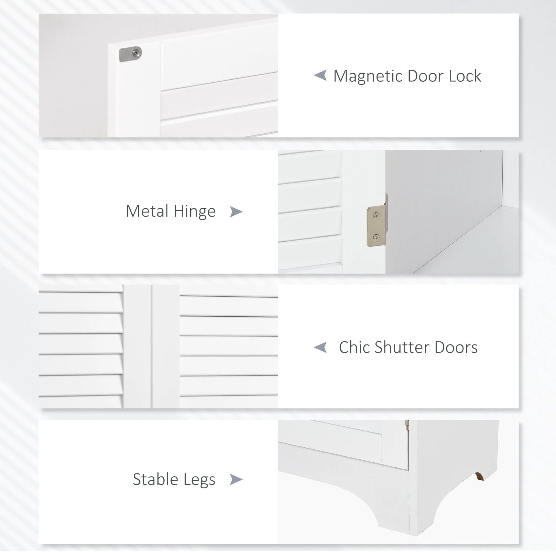 Tall Narrow Bathroom Storage Cabinet with Doors and Shelf Adjustability, Freestanding Linen Cabinet with 2 Cabinets and Countertop, White by GJG Denim