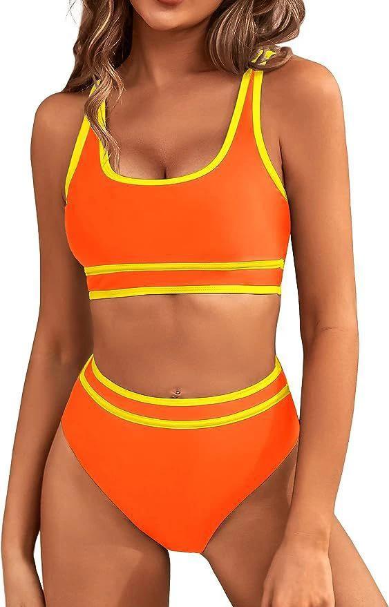 Bikini Tight-fitting Solid Color Swimsuit For Women by GJG Denim