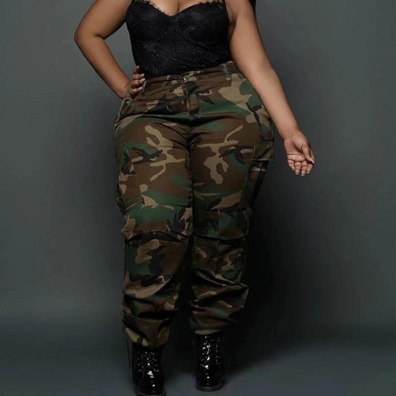 Street Leisure cargo camouflage Plus Size Pants by GJG Denim