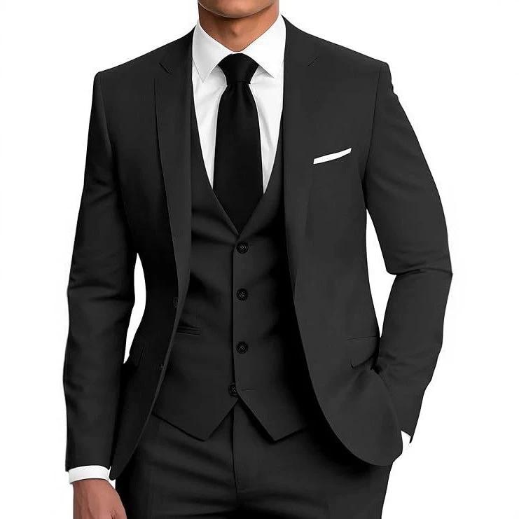 Men's Two-Button Three-Piece Suit by GJG Denim