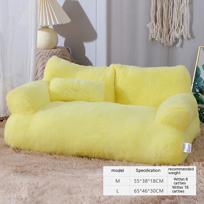 Luxury Cat Bed Sofa Winter Warm Cat Nest Pet Bed For Small Medium Dogs Cats Comfortable Plush Puppy Bed Pet Supplies by GJG Denim