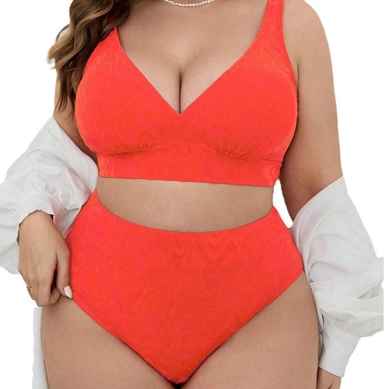 Women's Halter Strap Plus Size Split Bikini by GJG Denim