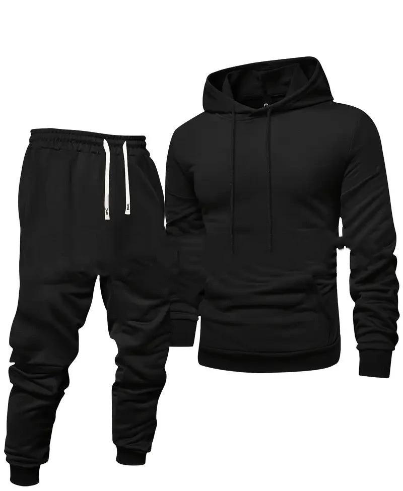 Men's Hooded Sweatshirt And Sweatpants Sports Suit by GJG Denim