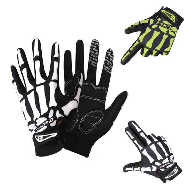 Sports Outdoor Full Finger Skull Riding Gloves For Men by GJG Denim