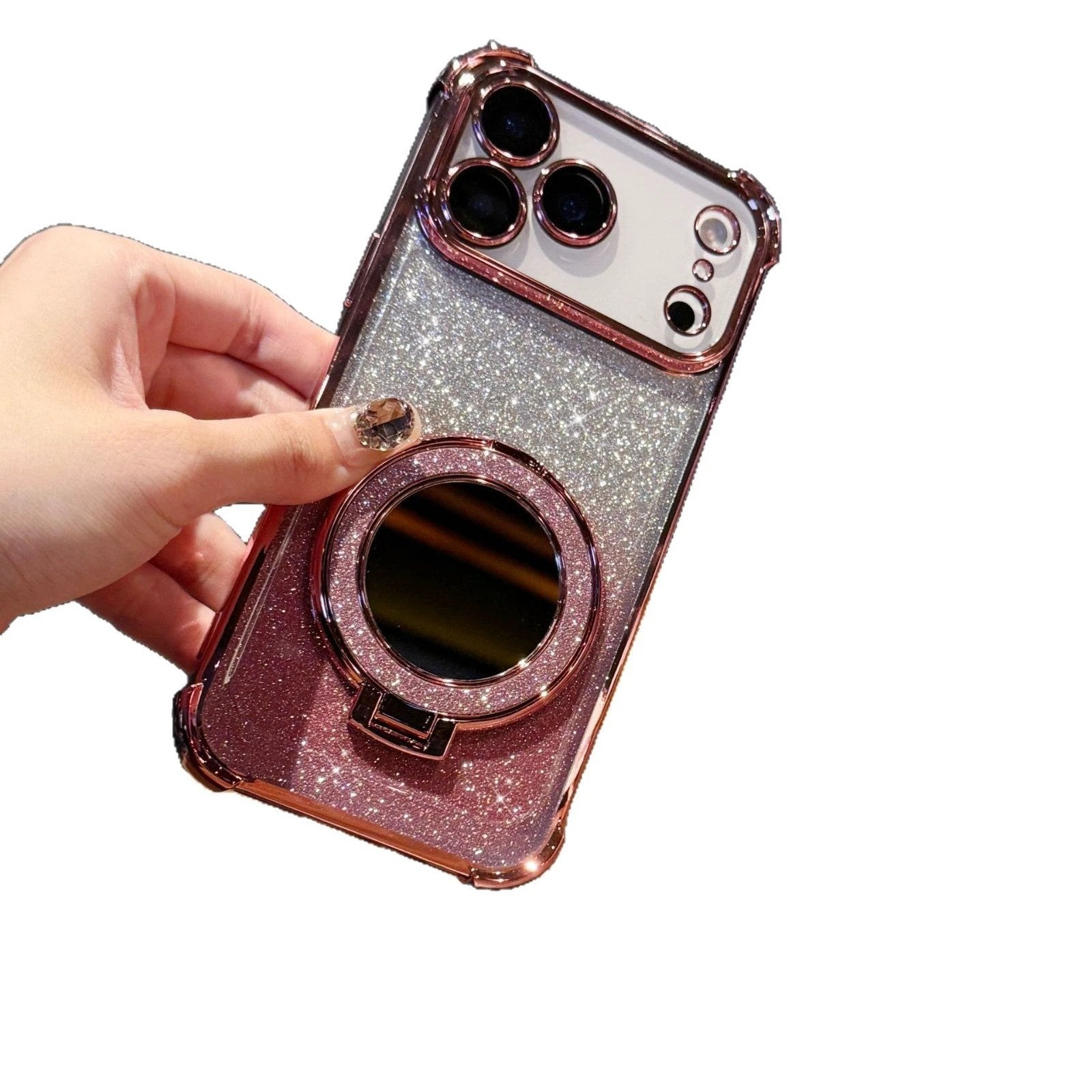 Glitter Mirror Magnetic Bracket Phone Case by GJG Denim