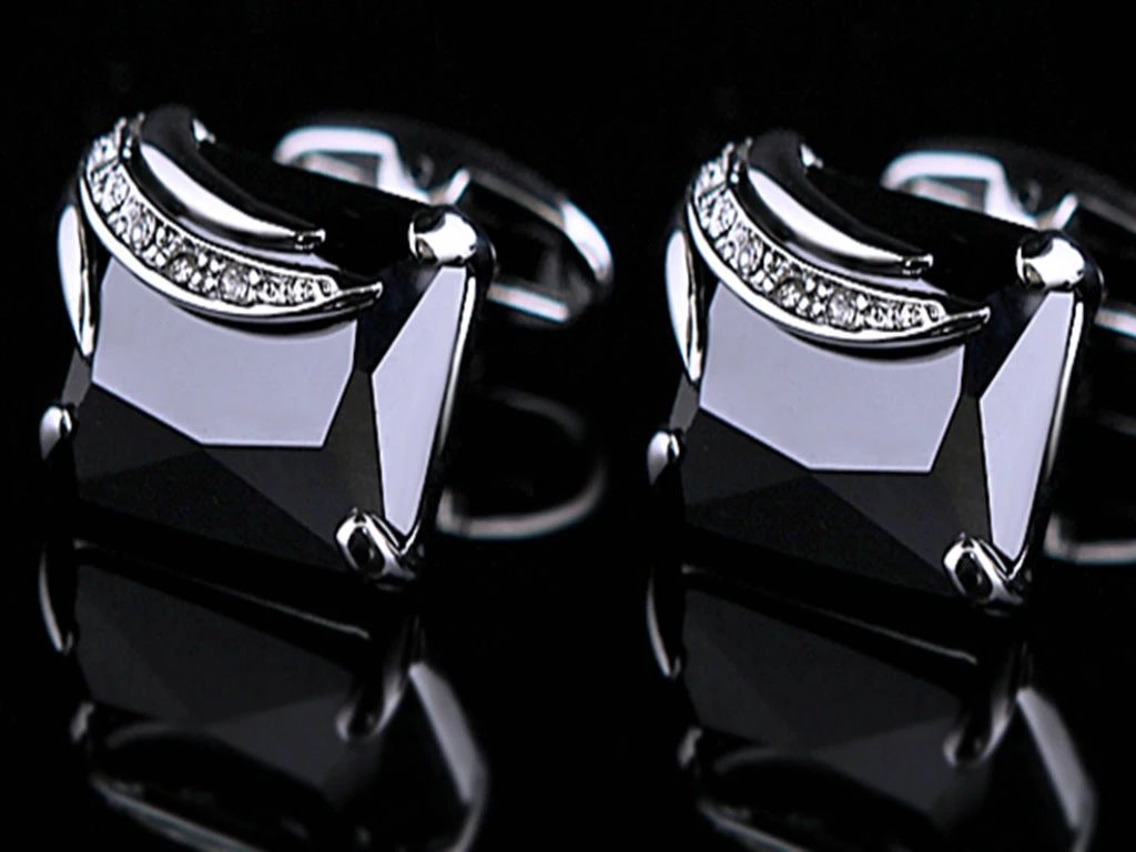 Angel Zircon Glass Crystal Cufflinks For Men by GJG Denim