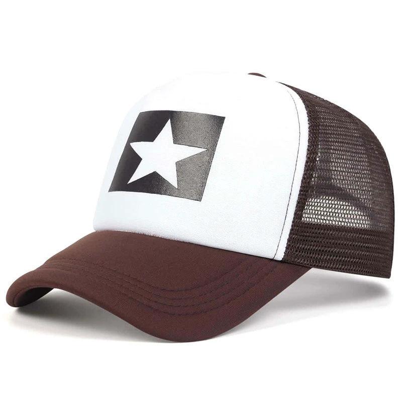 Five-pointed Star Letter Printed Sponge Baseball Hat by GJG Denim