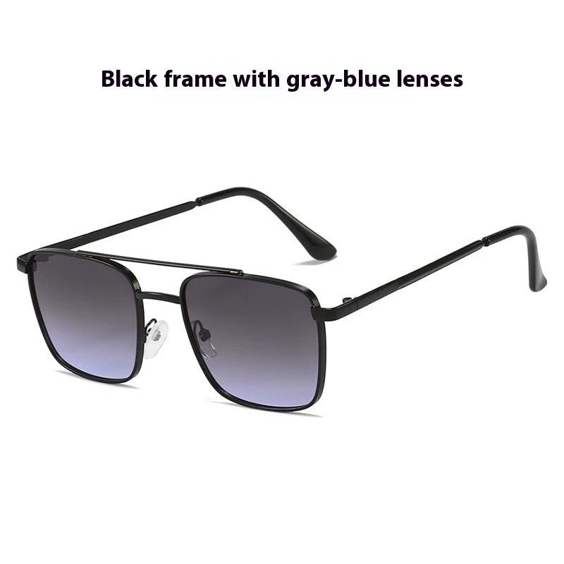 Men's Square Metal UV-proof Sunglasses by GJG Denim